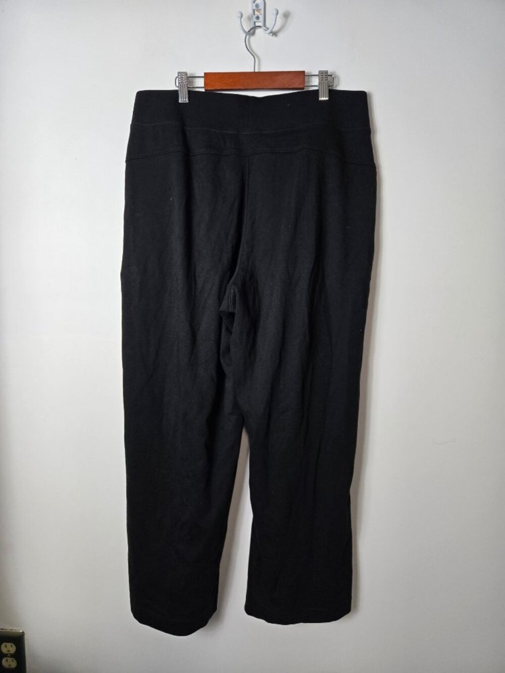 Pact Organic Airplane Pintuck Wide Leg Pants Size L Black Women's